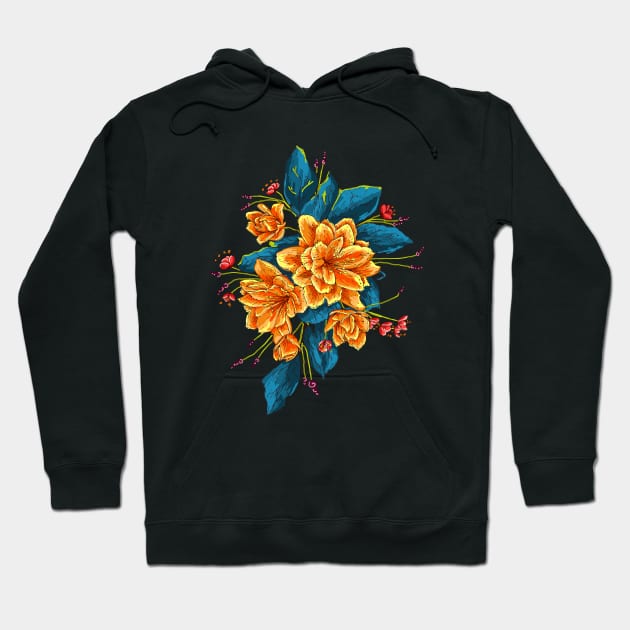 bunch of flowers with blue leaves Hoodie by lisenok